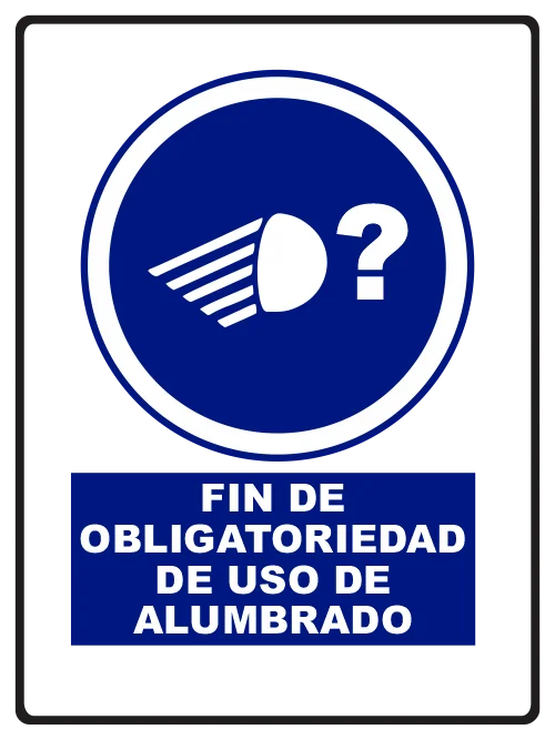 Fin de obligatoriedad de uso de alumbrado